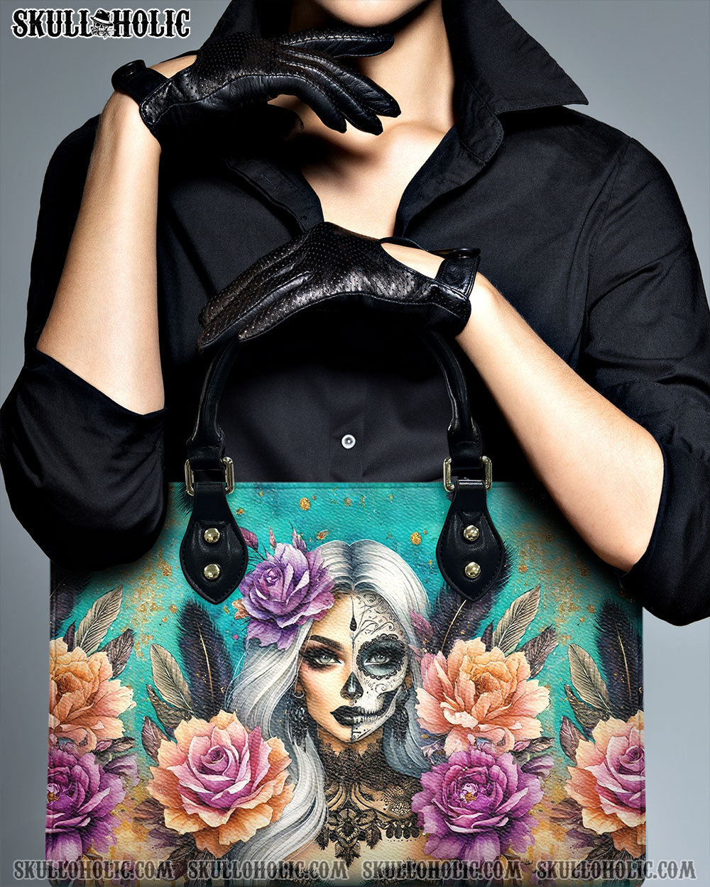 BLISSCORNERS SKULL WOMAN LEATHER HANDBAG