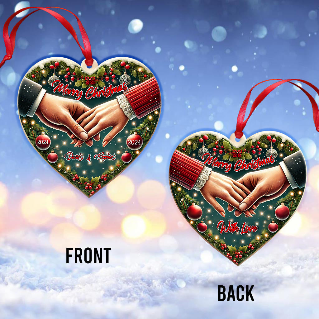 Blisscorners Custom Name Christmas With Love Ornament, Home Decor Christmas Gift2D Flat LM2111