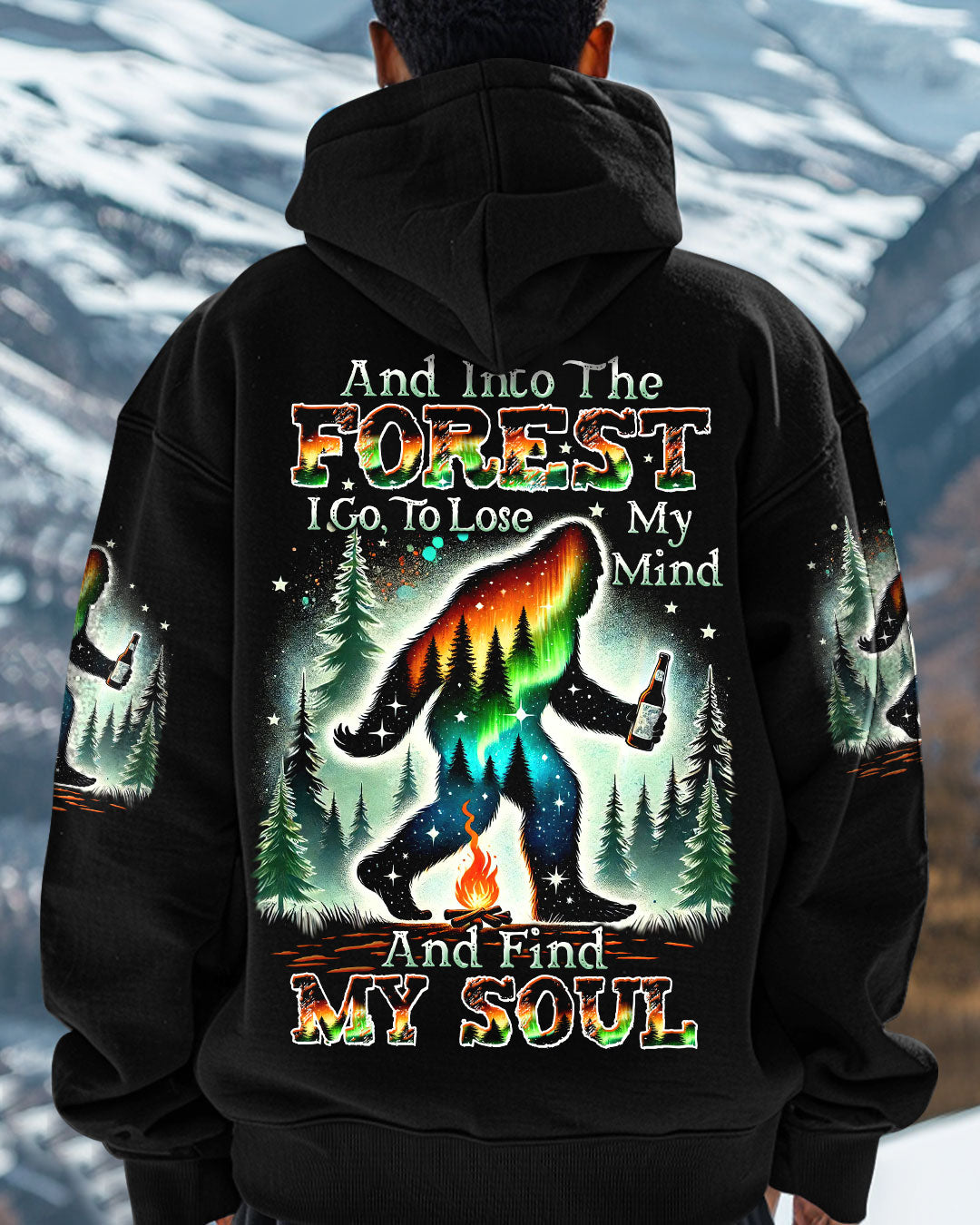 BLISSCORNERS AND INTO THE FOREST I GO BIGFOOT ALL OVER PRINT