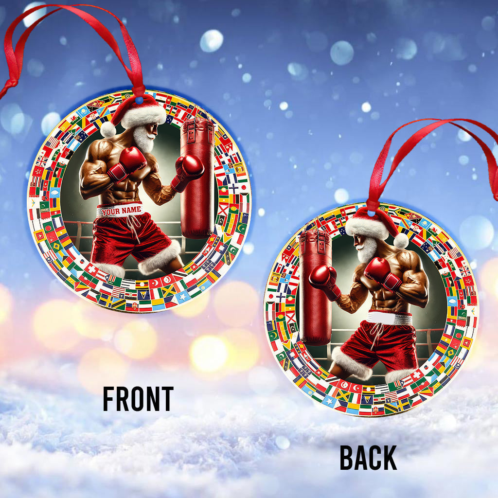 Blisscorners Custom Name Boxing Ornament, Christmas Gift for Boxing Lover2D Flat LM2211