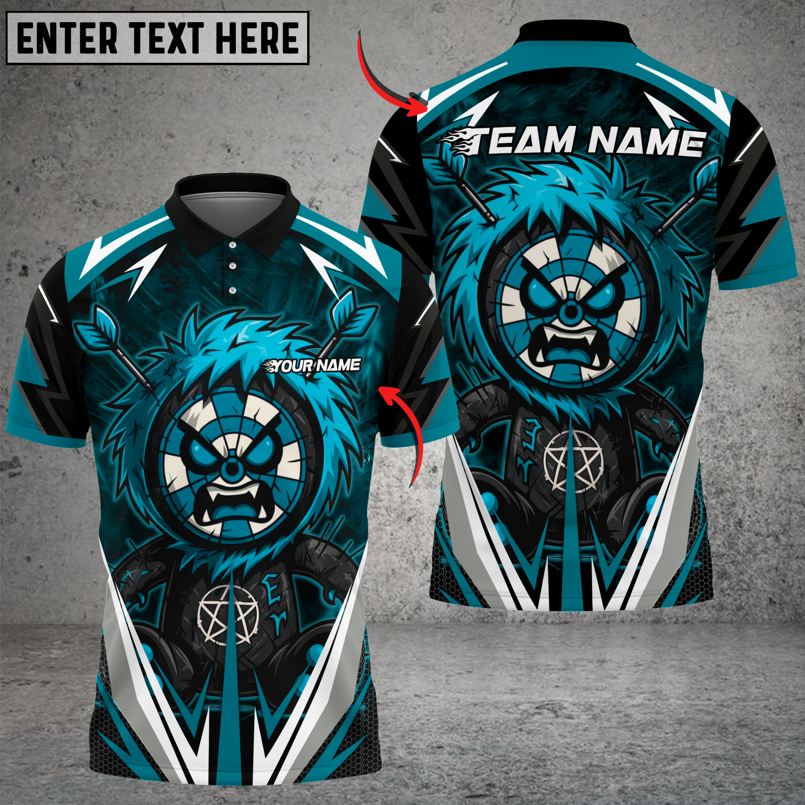 Blisscorners Darts Monster Paint Multicolor Customized Name, Team Name 3D Shirts
