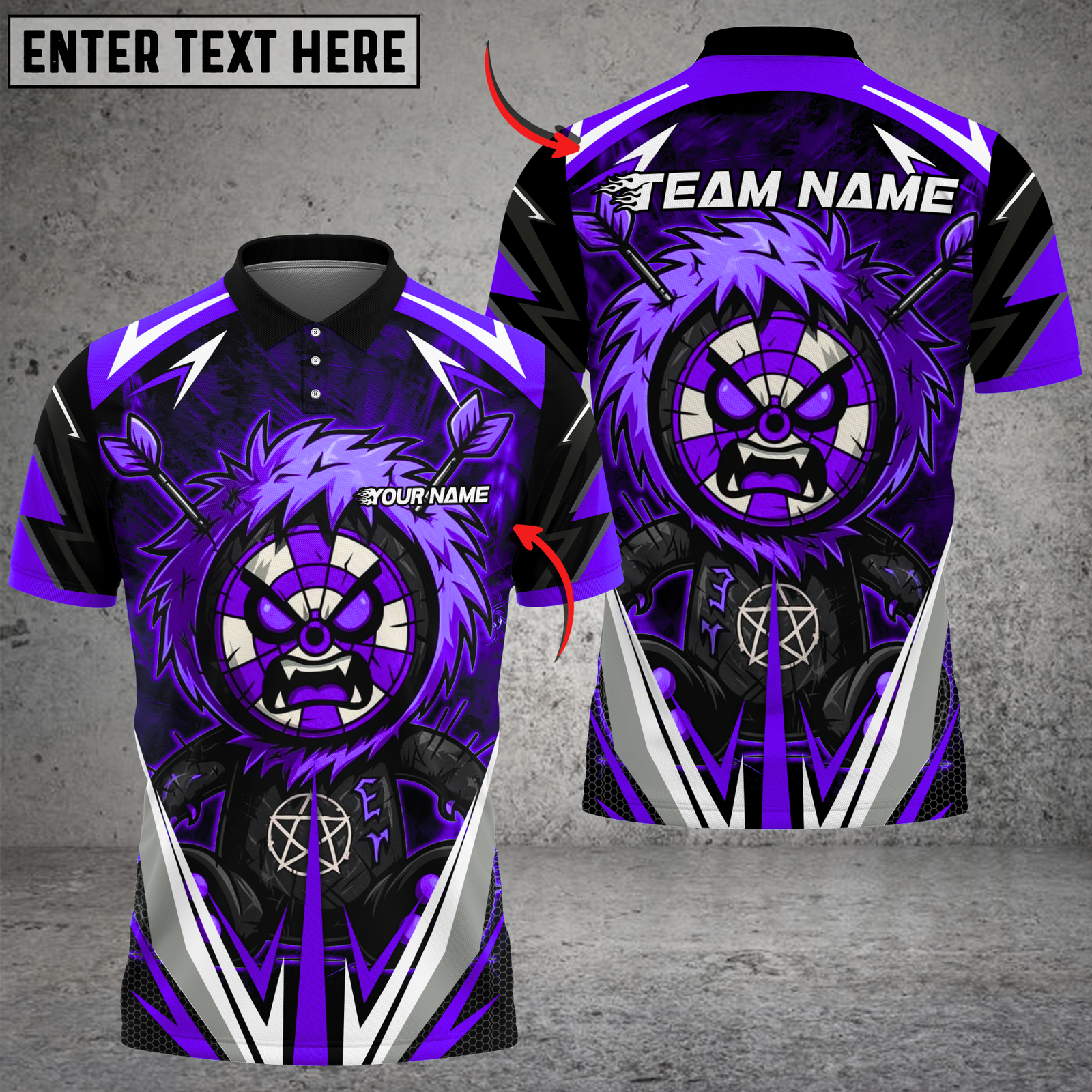 Blisscorners Darts Monster Paint Multicolor Customized Name, Team Name 3D Shirts