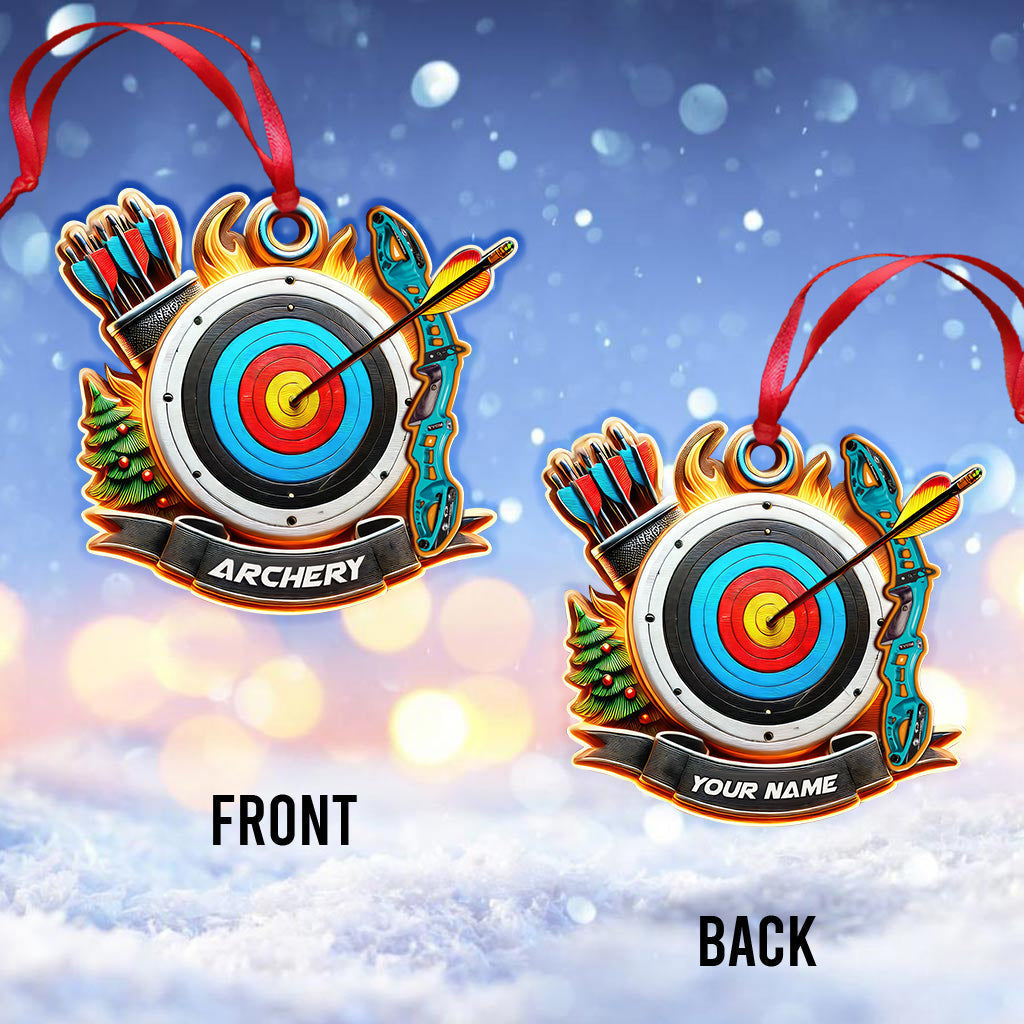 Blisscorners Custom Name Archery Ornament, Christmas Gift for Archery Lover42D Flat LM2211