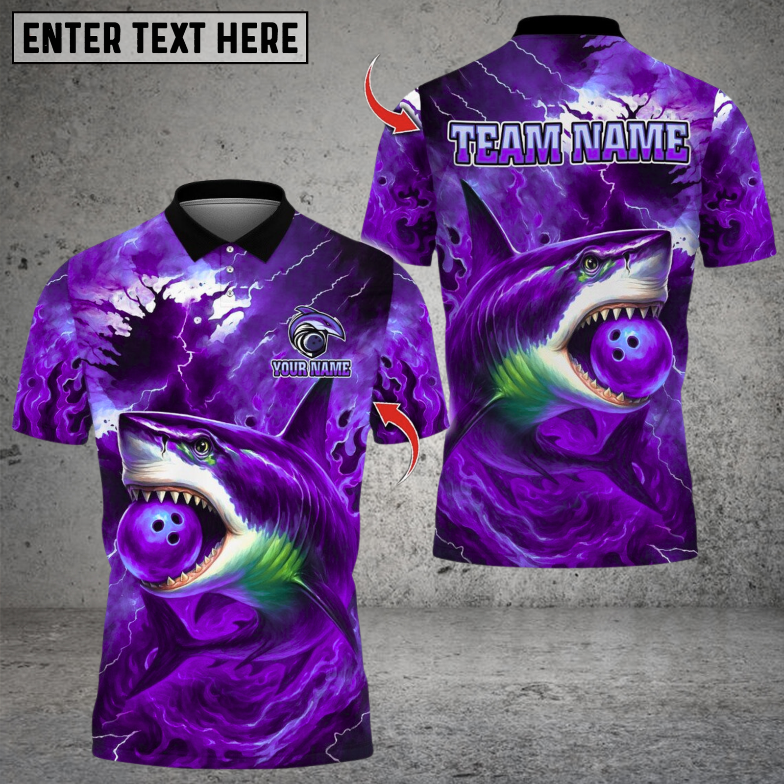 Blisscorners Bowling And Pins Storm Shark Design Multicolor Customized Name, Team Name 3D Shirts