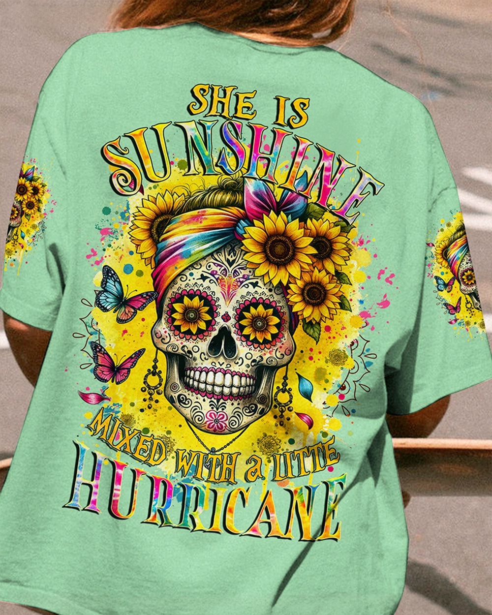 BLISSCORNERS FRESH OUT OF F MESSY BUN SKULL ALL OVER PRINT