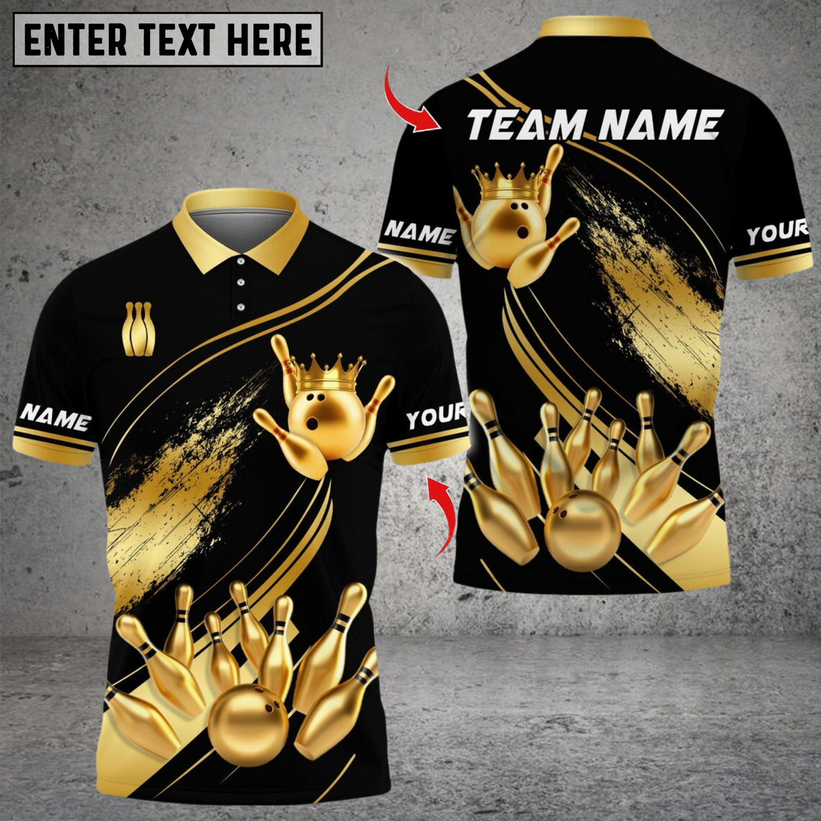 Blisscorners Bowling Ultimate Pins & Ball Design Multicolor Customized Name, Team Name 3D Shirts