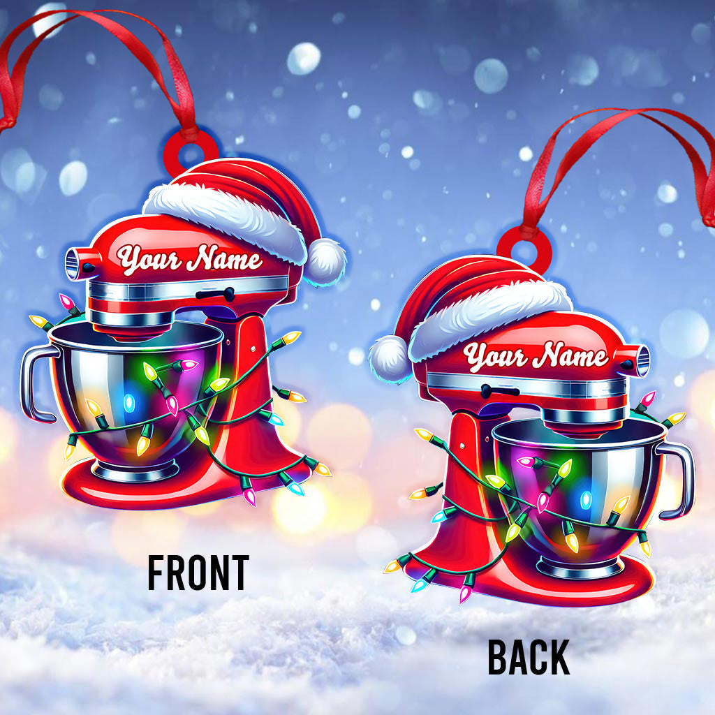 Blisscorners Custom Name Baker Christmas Ornament, Santa Christmas Gift2D Flat LM2111