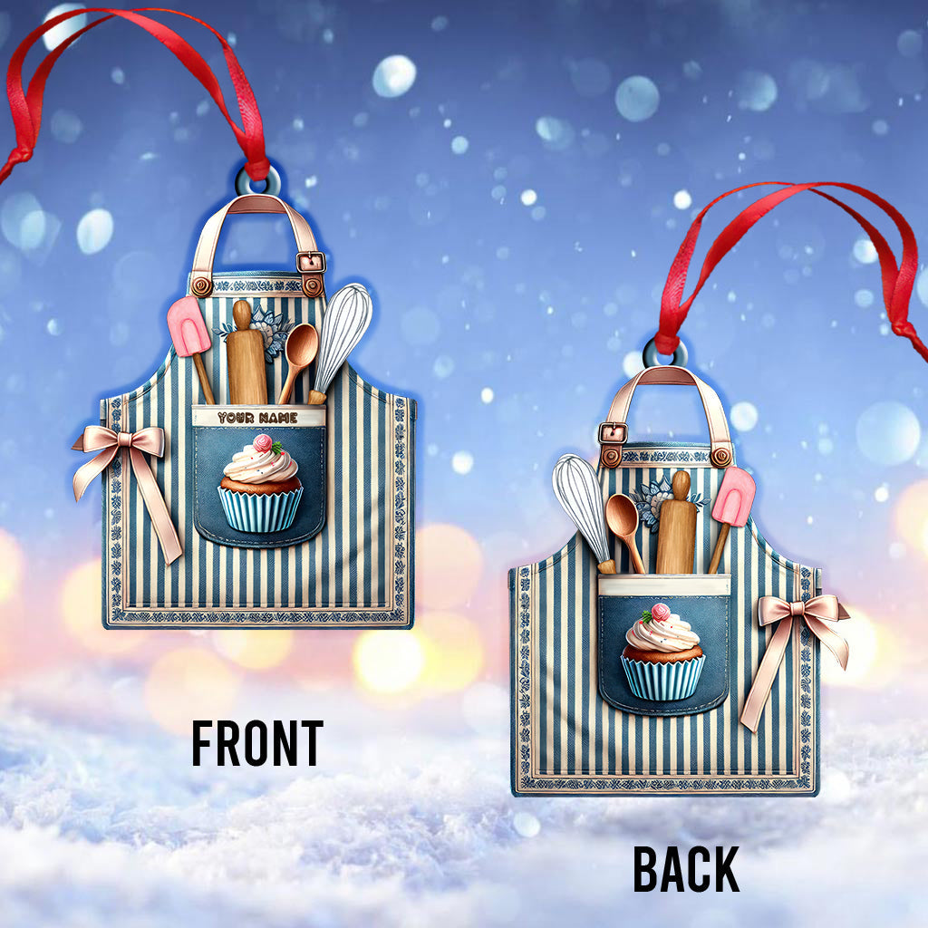 Blisscorners Custom Name Baker Ornament, Christmas Gift for Baker Lover32D Flat LM2211
