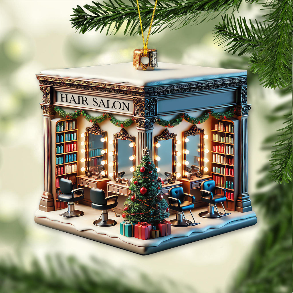 Blisscorners Custom Name Hair Salon Ornament, Hair Salon Christmas Decoration2D Flat LM2211