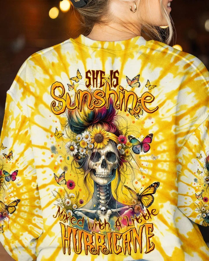 BLISSCORNERS SHE IS SUNSHINE MESSY BUN ALL OVER PRINT 1 NEW
