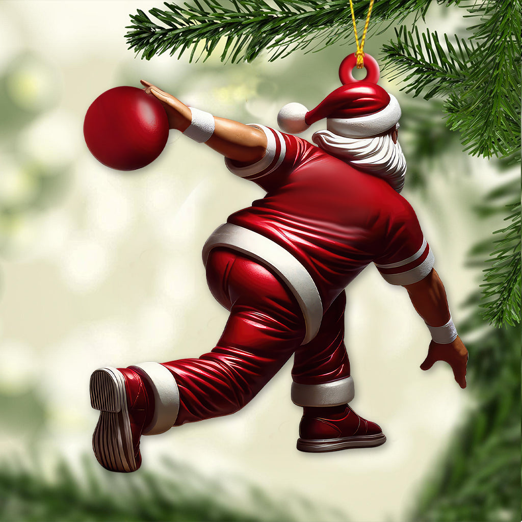 Blisscorners Custom Name Bowling Santa Ornament, Bowling Lover Christmas Gifts2D Flat LM2211