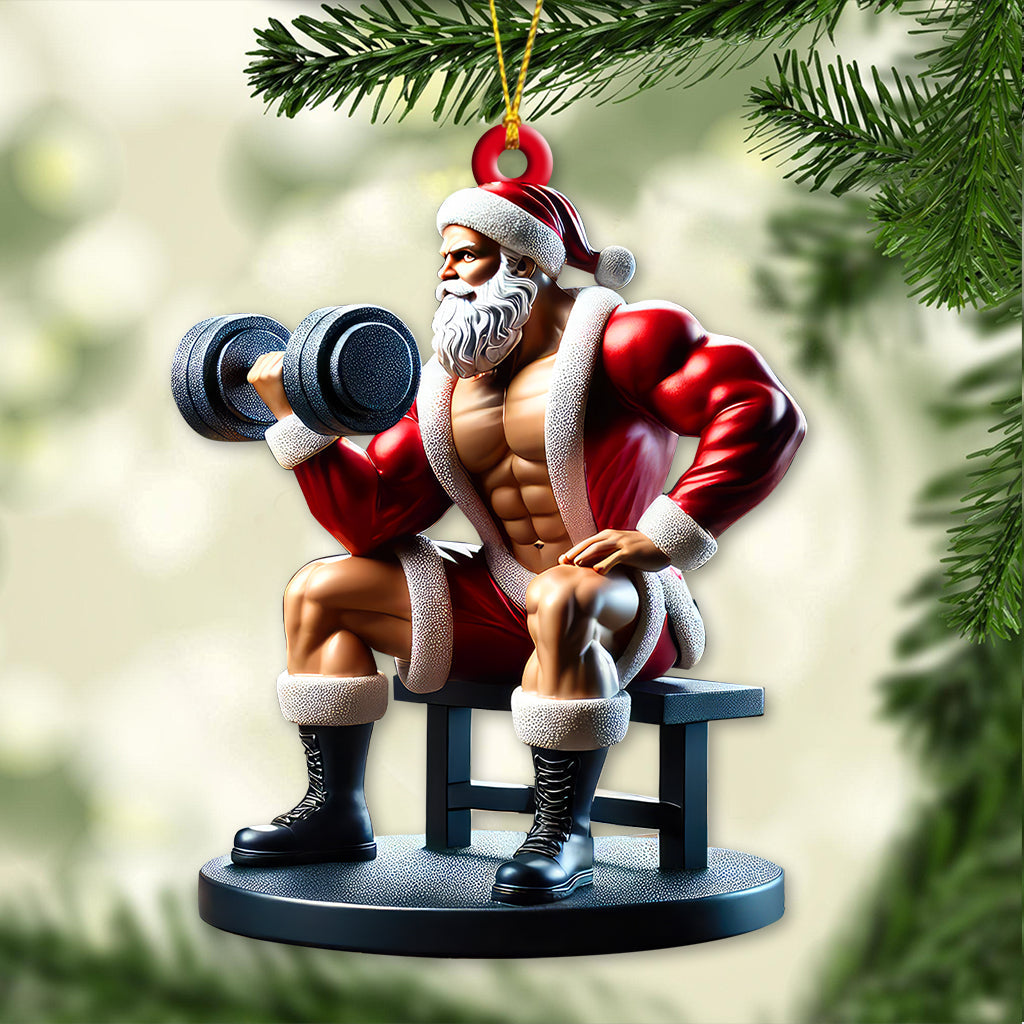 Blisscorners Custom Name Santa Gym Ornament, Gymnastics Christmas Gift2D Flat LM2211