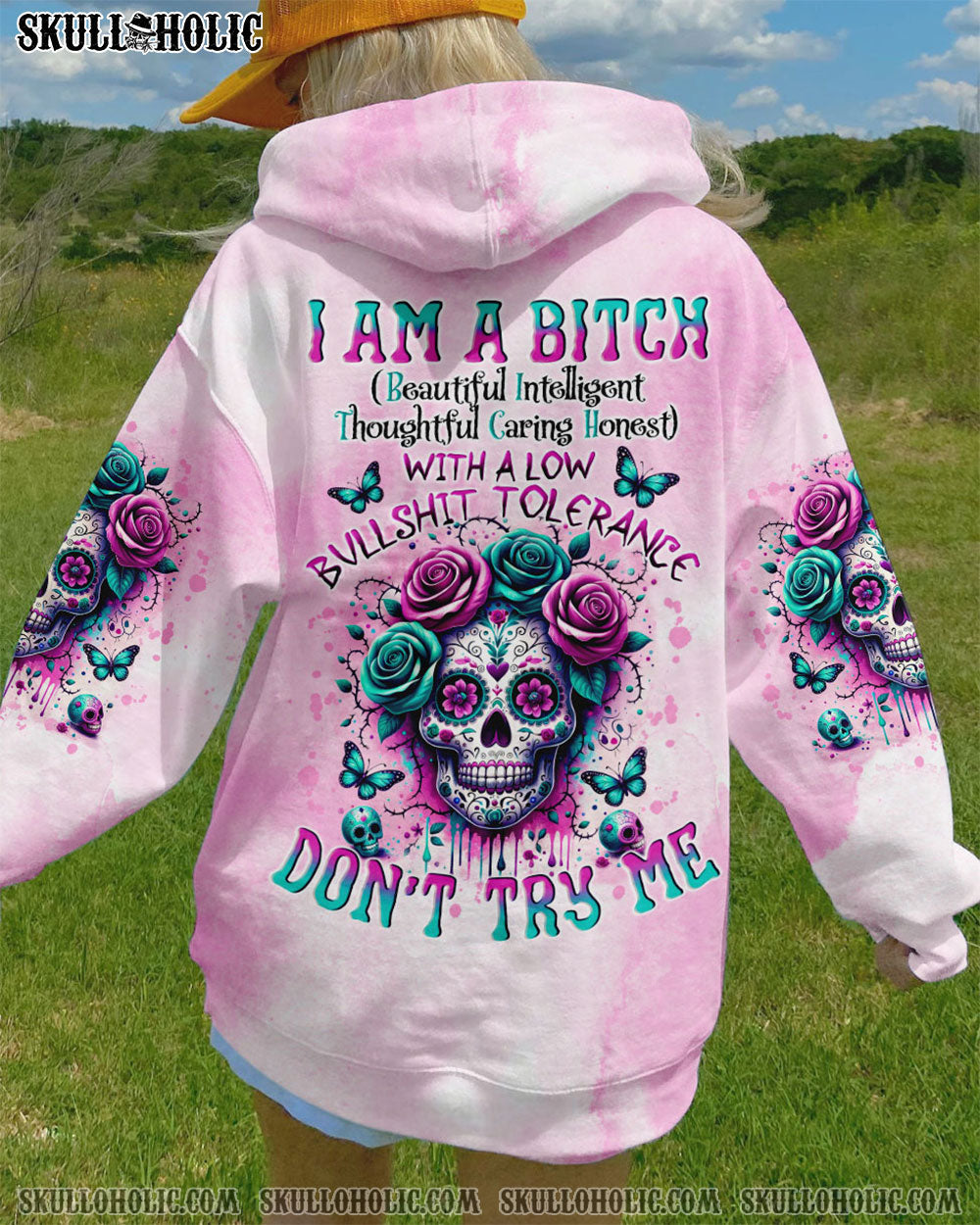 BLISSCORNERS I'M A B DON'T TRY ME SUGAR SKULL ALL OVER PRINT
