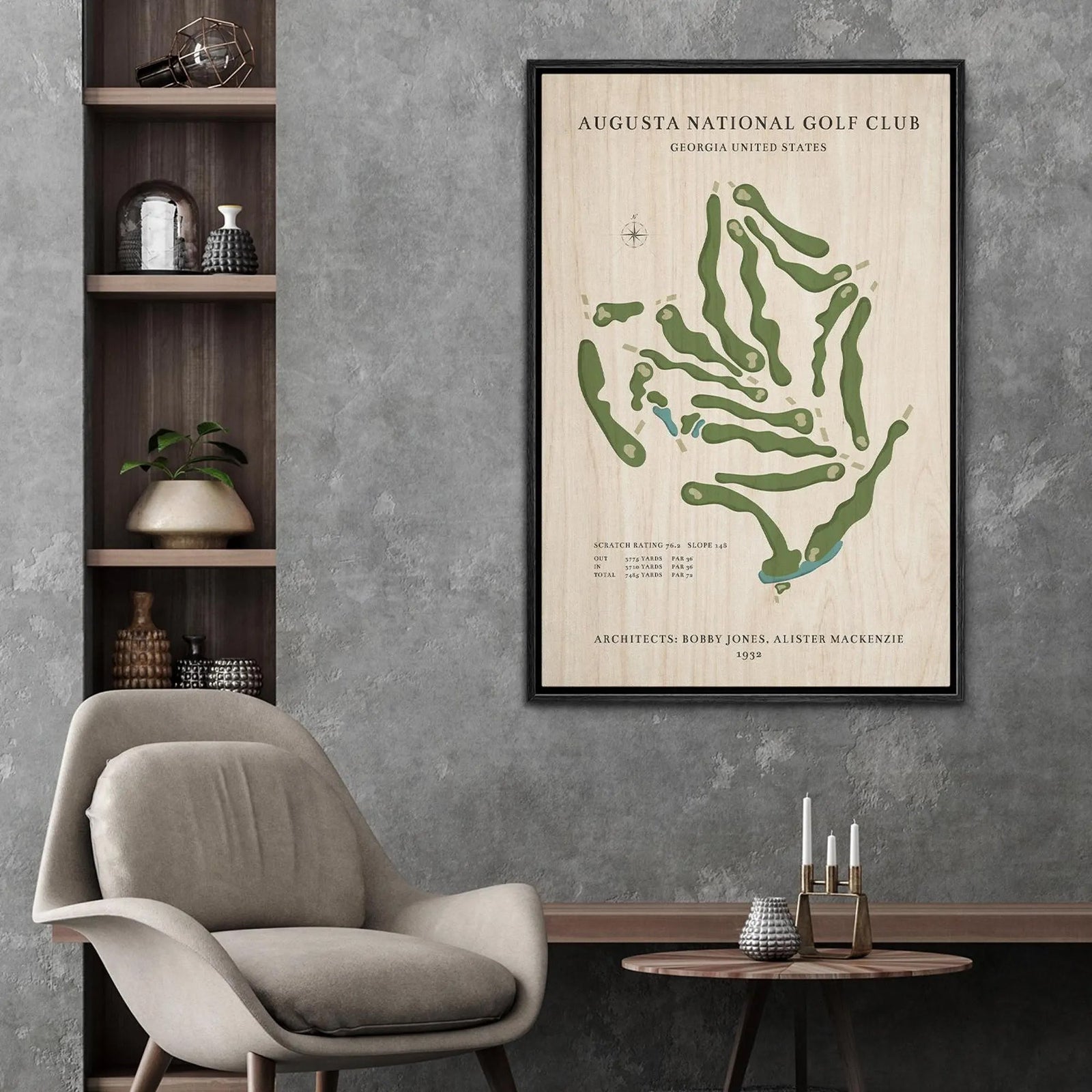 Blisscorners Custom Golf Course Map Canvas, Golf Decor, Gift For Golfer LM2611