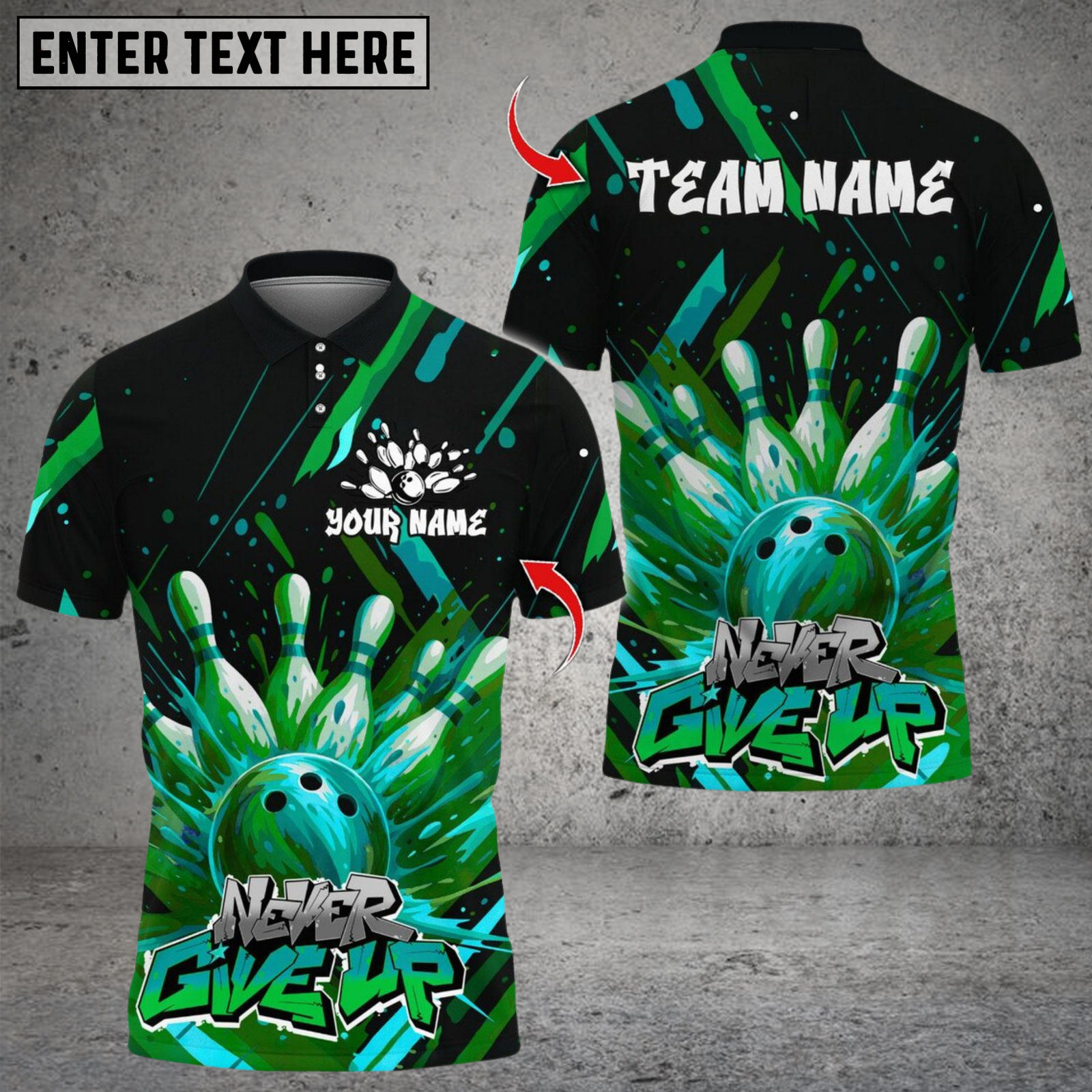 Blisscorners Bowling Graffiti Splash Paint Multicolor Customized Name, Team Name 3D Shirts