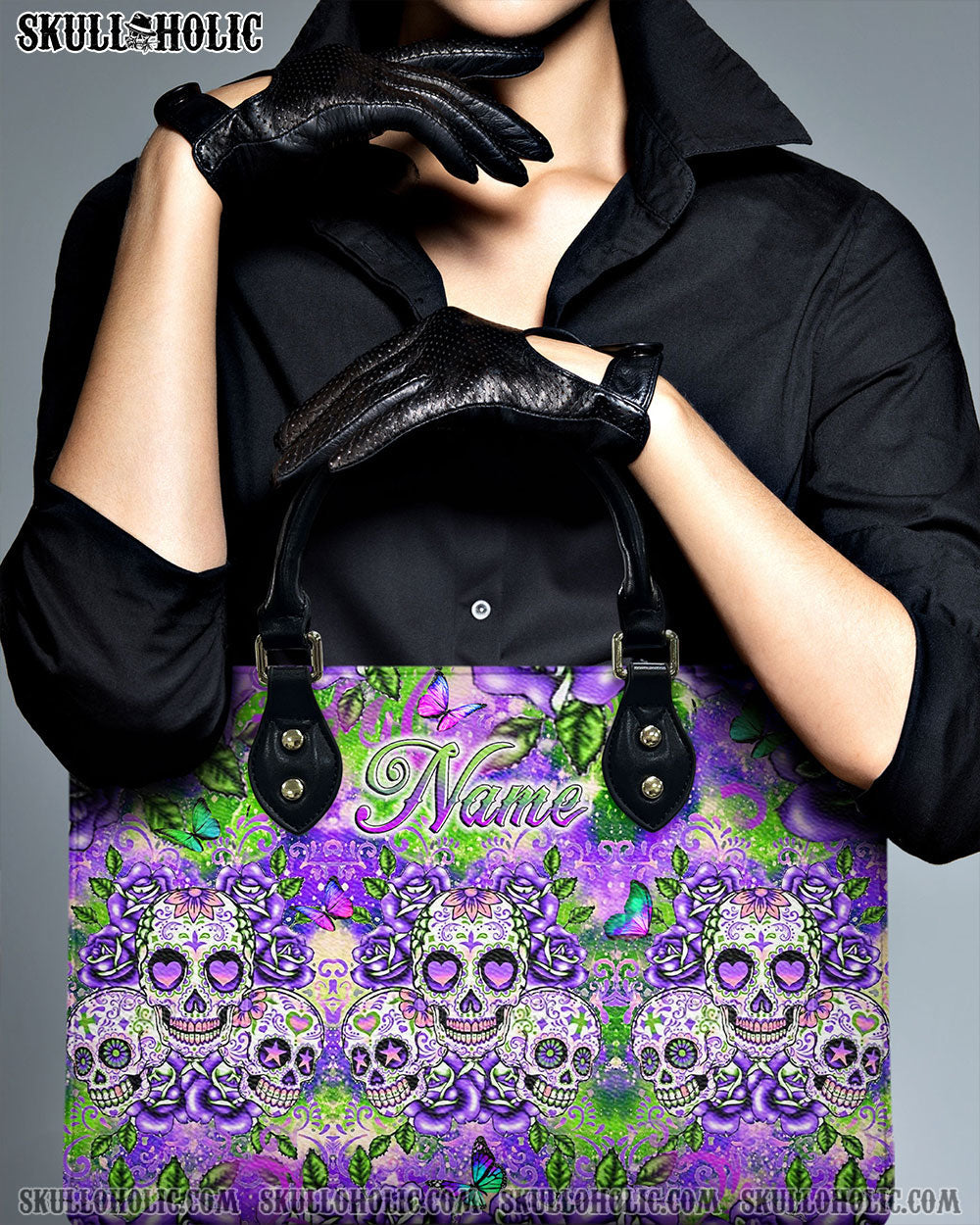 BLISSCORNERS COLORFUL SUGAR SKULLS LEATHER HANDBAG