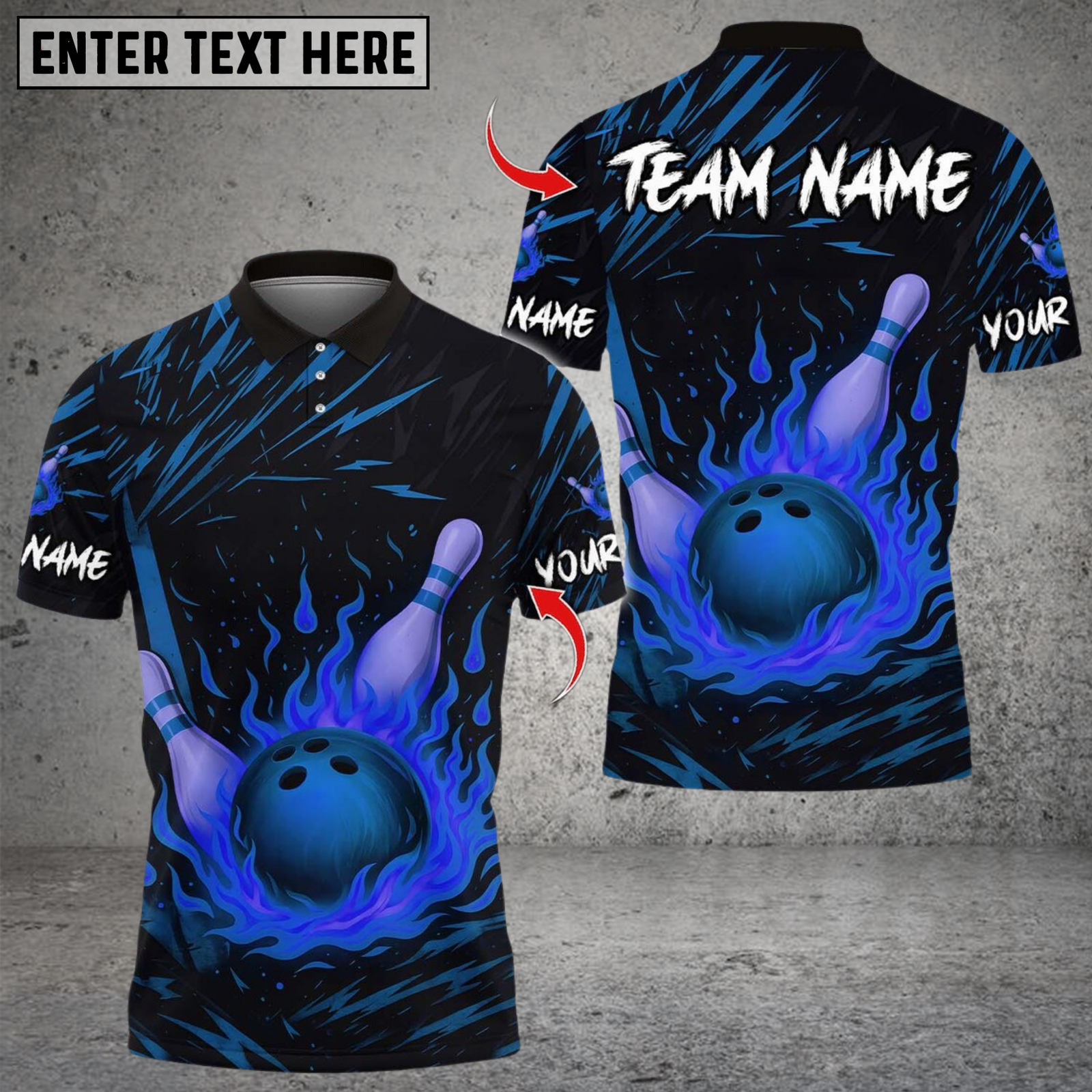Blisscorners Bowling Flame Multicolor Customized Name, Team Name 3D Shirts 656