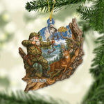 Blisscorners Deer Hunting Santa, Home Decor, Christmas Ornament, Personalized Ornament 2D Flat LM2111