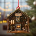 Blisscorners Personalized Hunter’s Cabin Ornament, Custom Log Cabin Christmas Decoration for Outdoor Lovers LM0411