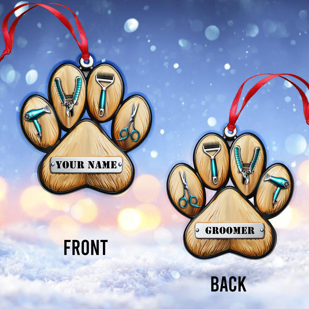 Blisscorners Custom Name Groomer Ornament, Christmas Gift for Groomer Lover2D Flat LM2211