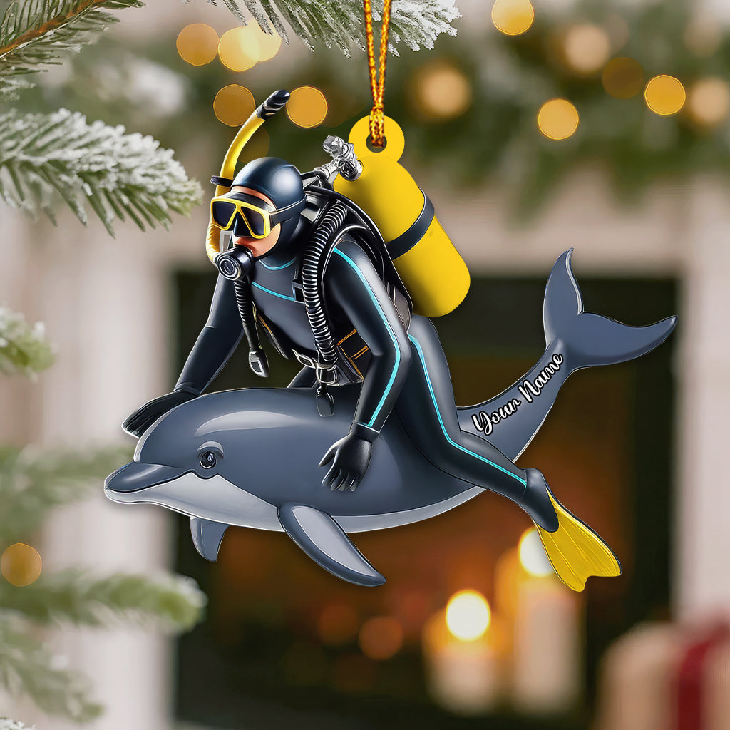 Blisscorners Diving Lover, Home Decor, Christmas Ornament, Personalized Ornament12D Flat LM2111