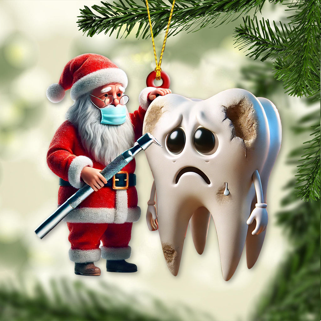 Blisscorners Custom Name Dentist Ornament, Christmas Gift for Dentist2D Flat LM2111