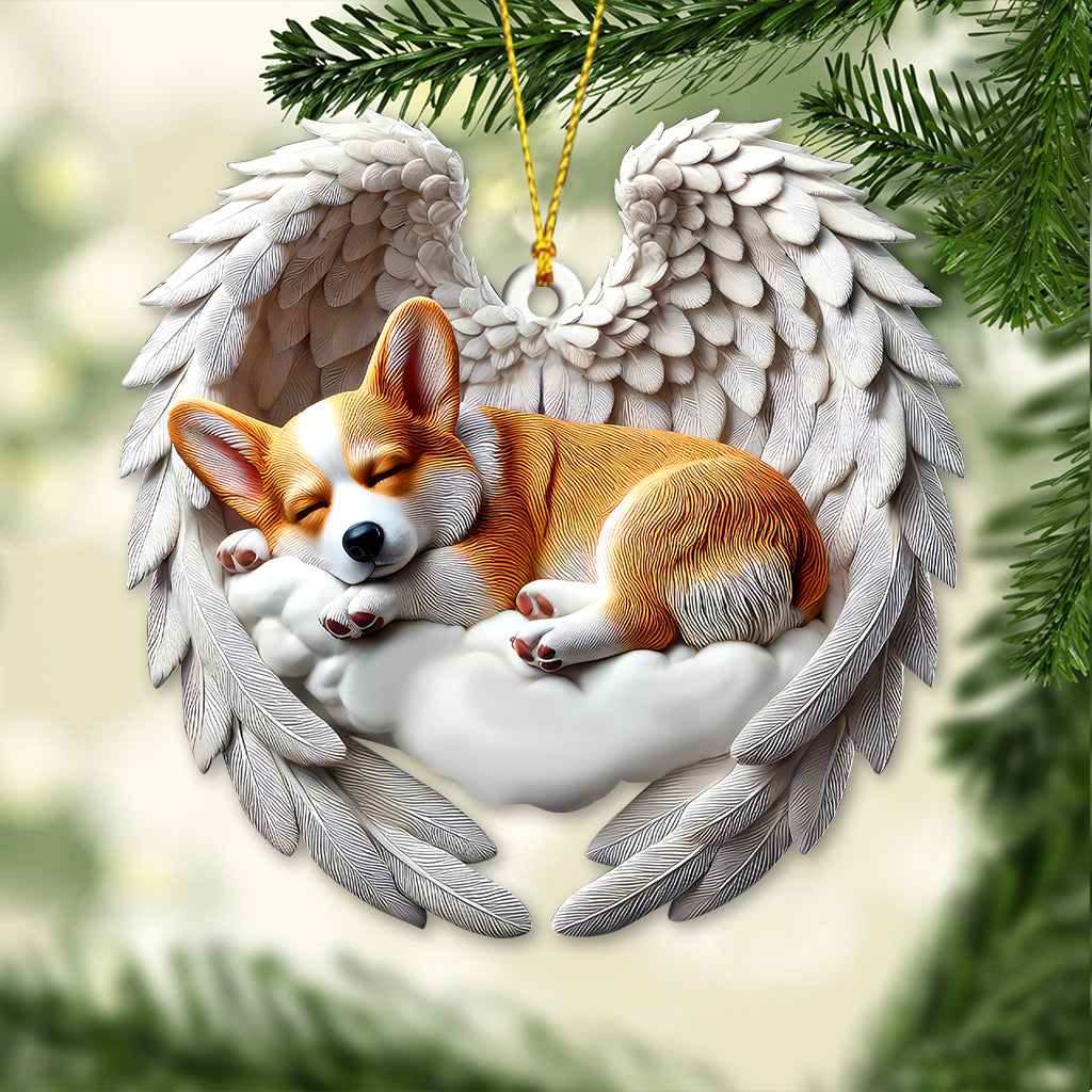 Blisscorners Custom Name Corgi Ornament, Corgi Lover Christmas Gift2D Flat LM2111
