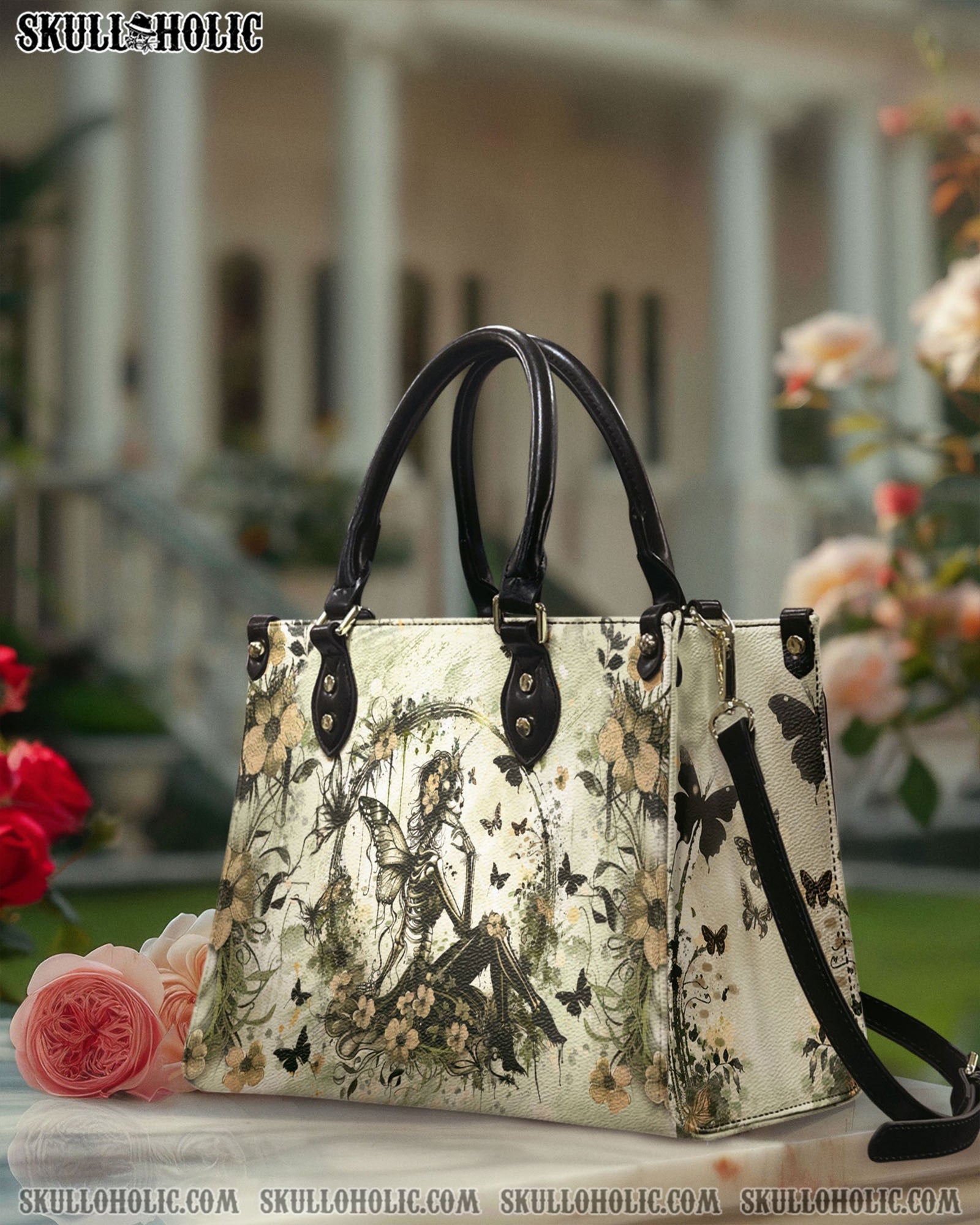 BLISSCORNERS FAIRY SKELETON LADY LEATHER HANDBAG