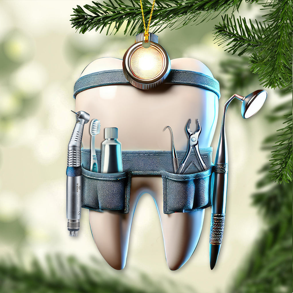 Blisscorners Custom Name Dentist Ornament, Dentist Christmas Gift2D Flat LM2211