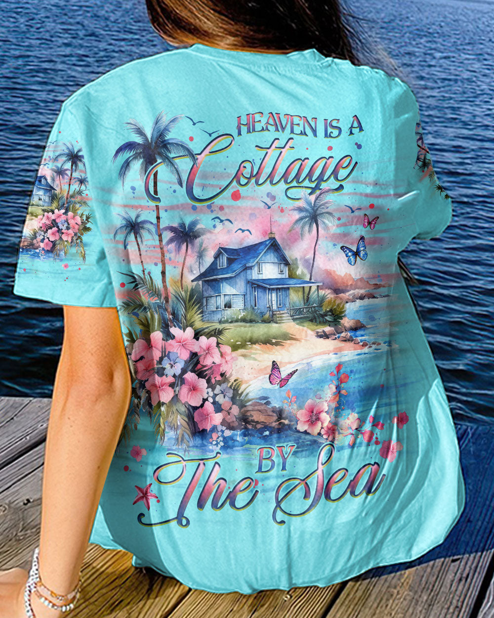 BLISSCORNERS HEAVEN IS A COTTAGE BY THE SEA ALL OVER PRINT