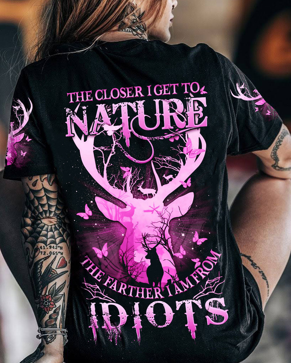 BLISSCORNERS THE CLOSER I GET TO NATURE DEER HUNTING ALL OVER PRINT