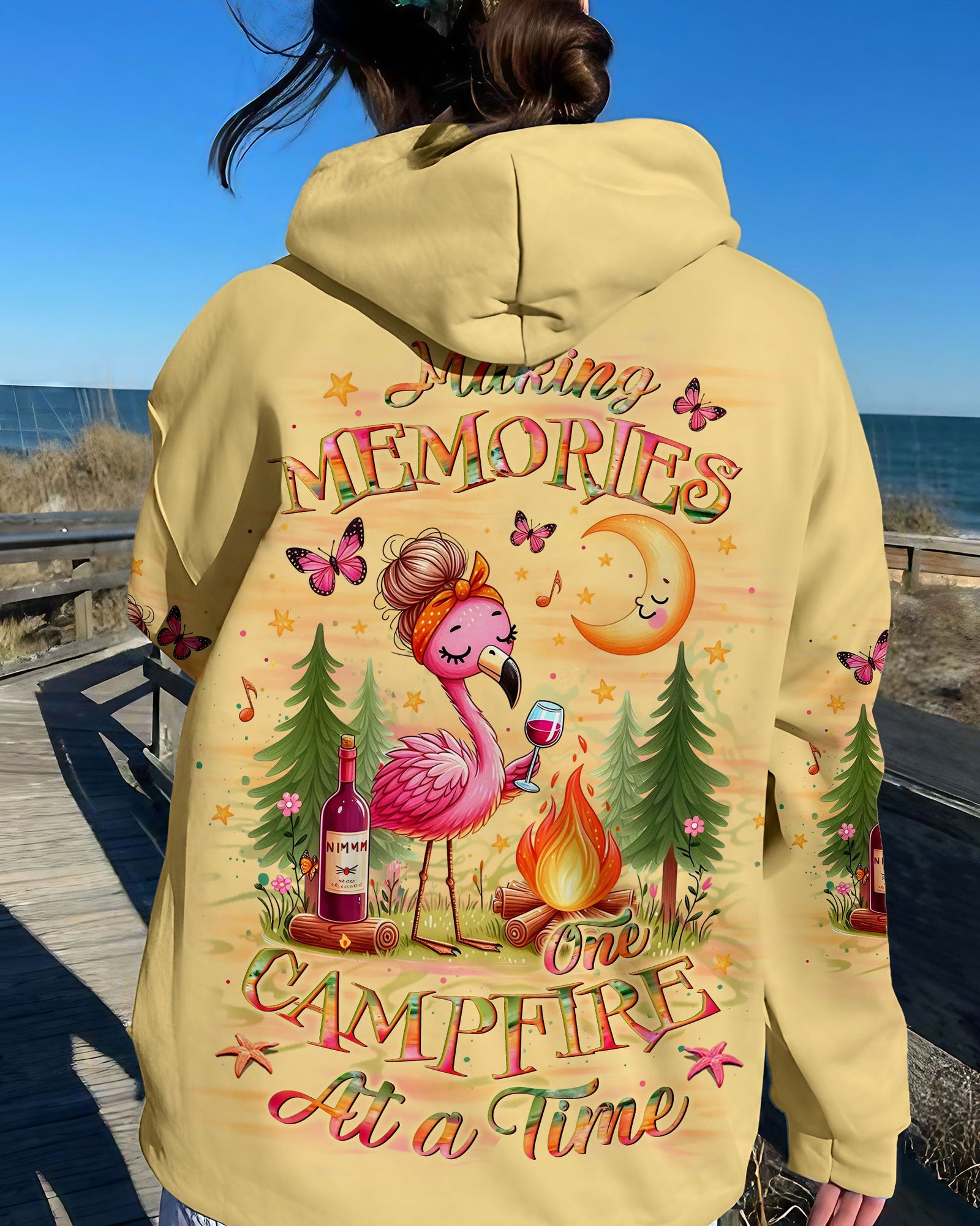 BLISSCORNERS MAKING MEMORIES ONE CAMPFIRE AT A TIME FLAMINGO ALL OVER PRINT