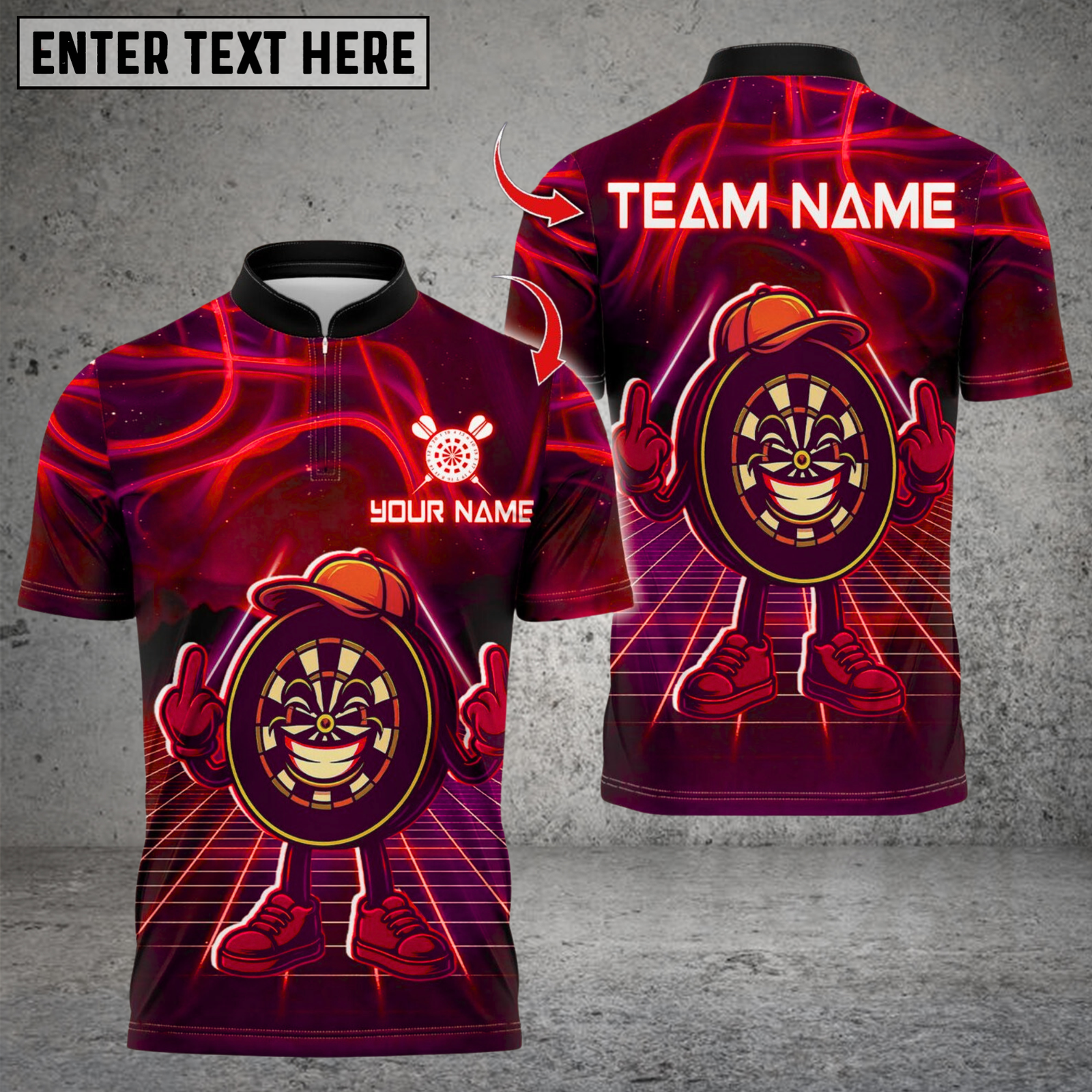 Blisscorners Darts Neon Dartboard Swag Multicolor Customized Name, Team Name 3D Shirts