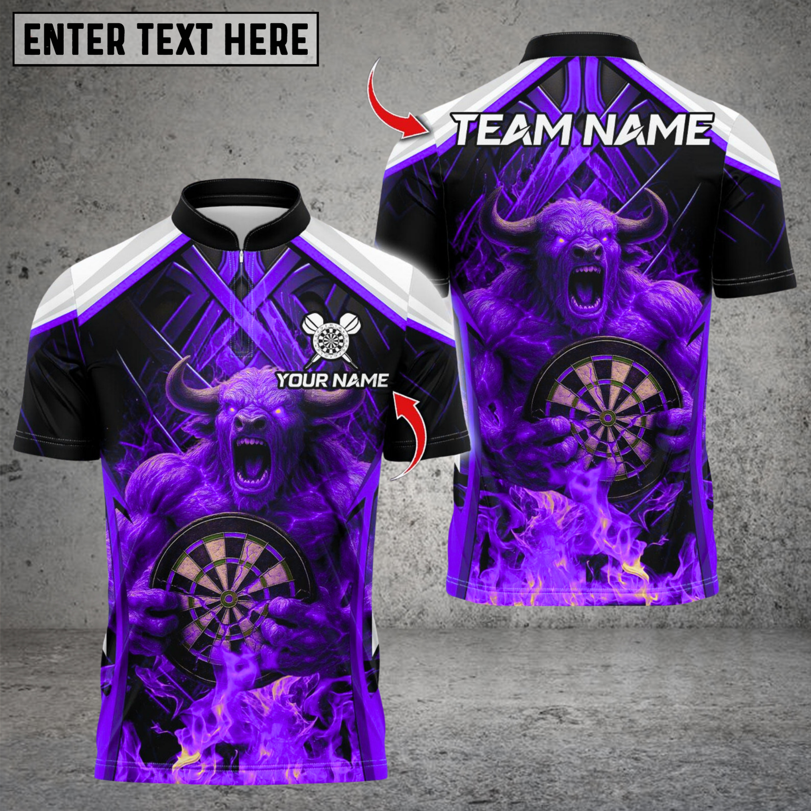 Blisscorners Darts Demon Fire Style Multicolor Customized Name, Team Name 3D Shirts