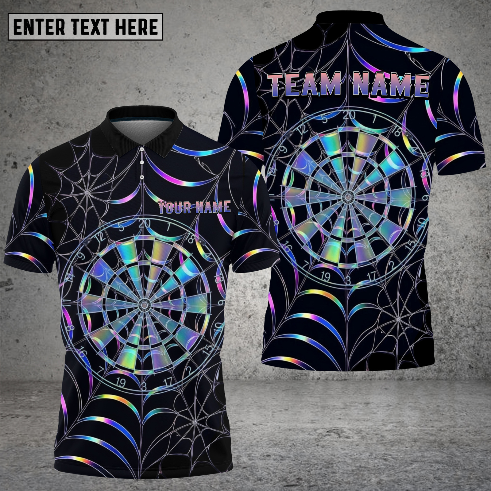 Blisscorners Dart Shirt Holographic Webboard Style Multioptions Personalized Name, Team Name Unisex 3D Shirt (4 Colors)