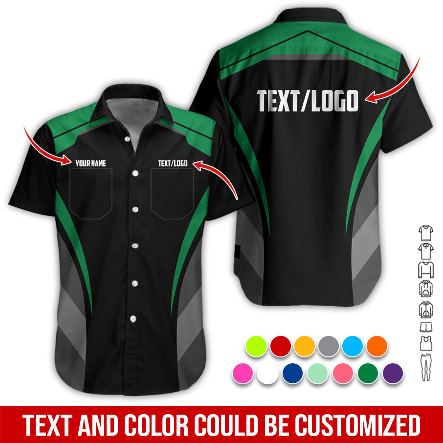 Blisscorners Custom Mechanic Shirt for Men, Printed Pocket Shirt, Green Mechanic T-Shirt, Unisex Fit for Men and Women, Gift Idea for Car Lovers & Technicians