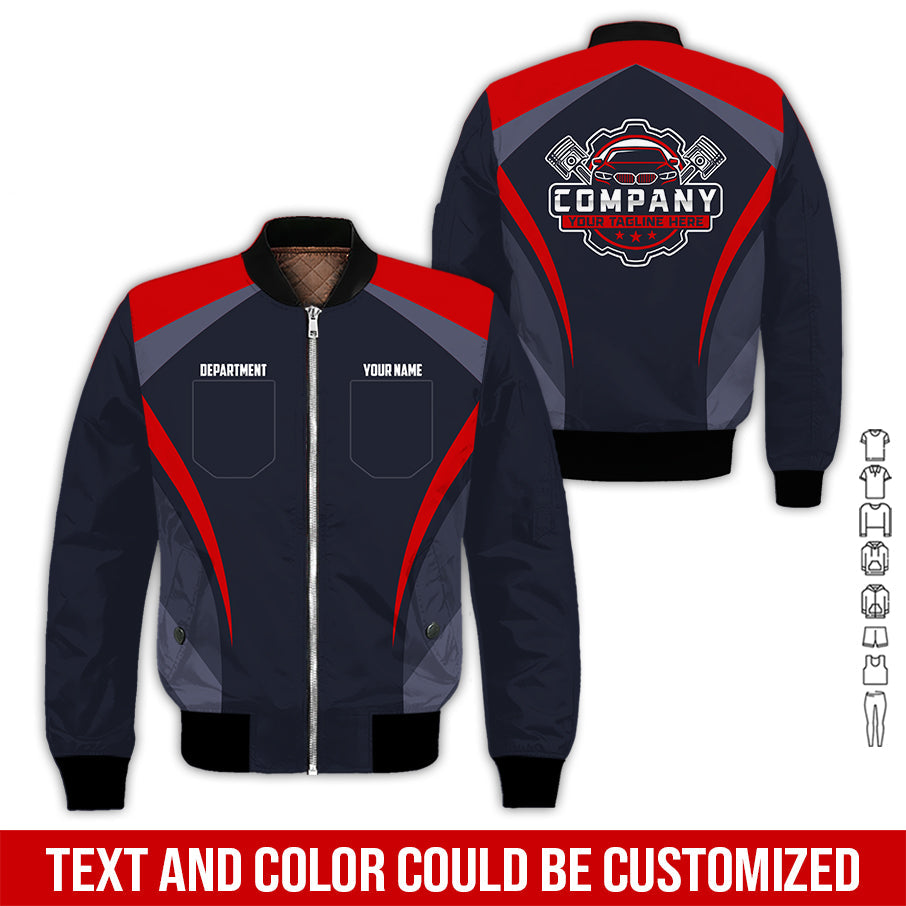 Blisscorners Custom Name Mechanic Shirt, Unisex Red Crew Shirt for Automotive Workers, Perfect Gift for Him, Size S to 5XL, Printed Poket Shirt