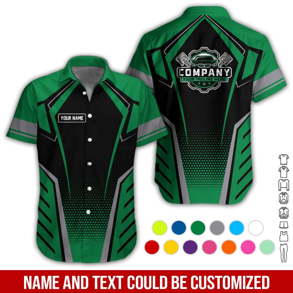 Blisscorners Personalized Garage Uniform in Classic Green, Mechanic Work Shirt for Men and Women, Perfect for Birthday or Husband, or Boyfriend