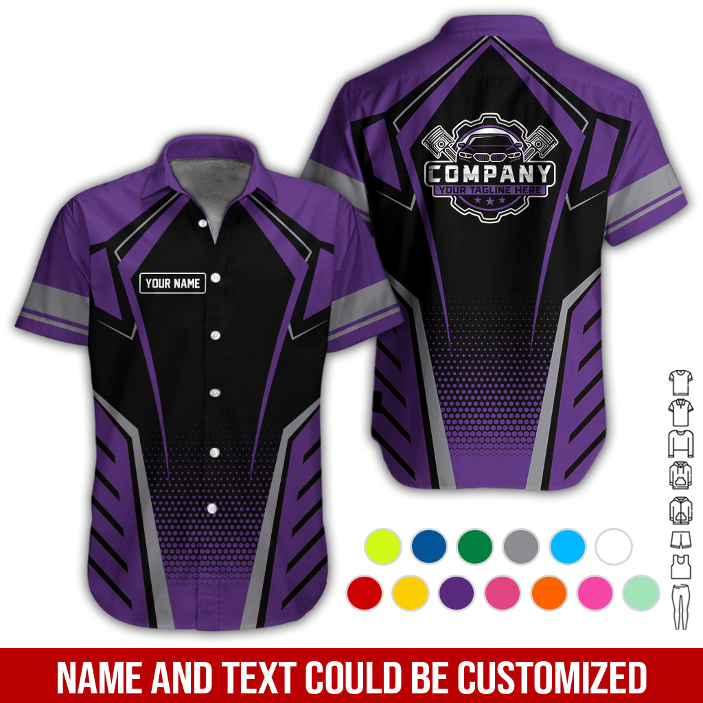 Blisscorners Personalized Garage Uniform in Classic Purple, Mechanic Work Shirt for Men and Women, Perfect for Birthday or Husband, or Boyfriend