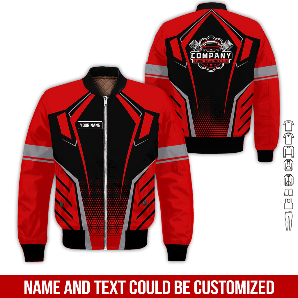 Blisscorners Personalized Garage Uniform in Classic Red, Mechanic Work Shirt for Men and Women, Perfect for Birthday or Husband, or Boyfriend