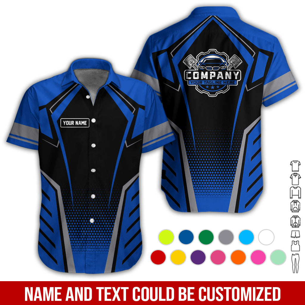 Blisscorners Personalized Garage Uniform in Classic Navy, Mechanic Work Shirt for Men and Women, Perfect for Birthday or Husband, or Boyfriend