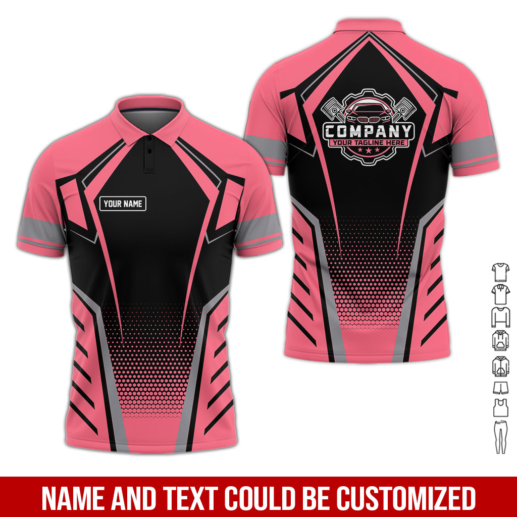 Blisscorners Personalized Garage Uniform in Classic Neon Pink, Mechanic Work Shirt for Men and Women, Perfect for Birthday or Husband, or Boyfriend