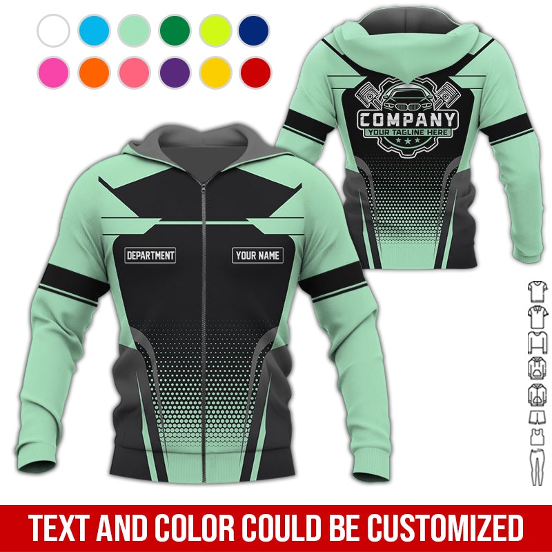 Blisscorners Personalized Name Mechanic Shirt, Mechanic Shirt in Seafoam, Gift Idea for Auto Technicians, Best Custom Mechanic Shirt