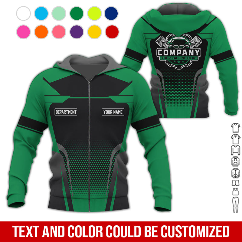 Blisscorners Personalized Name Mechanic Shirt, Mechanic Shirt in Green, Gift Idea for Auto Technicians, Best Custom Mechanic Shirt