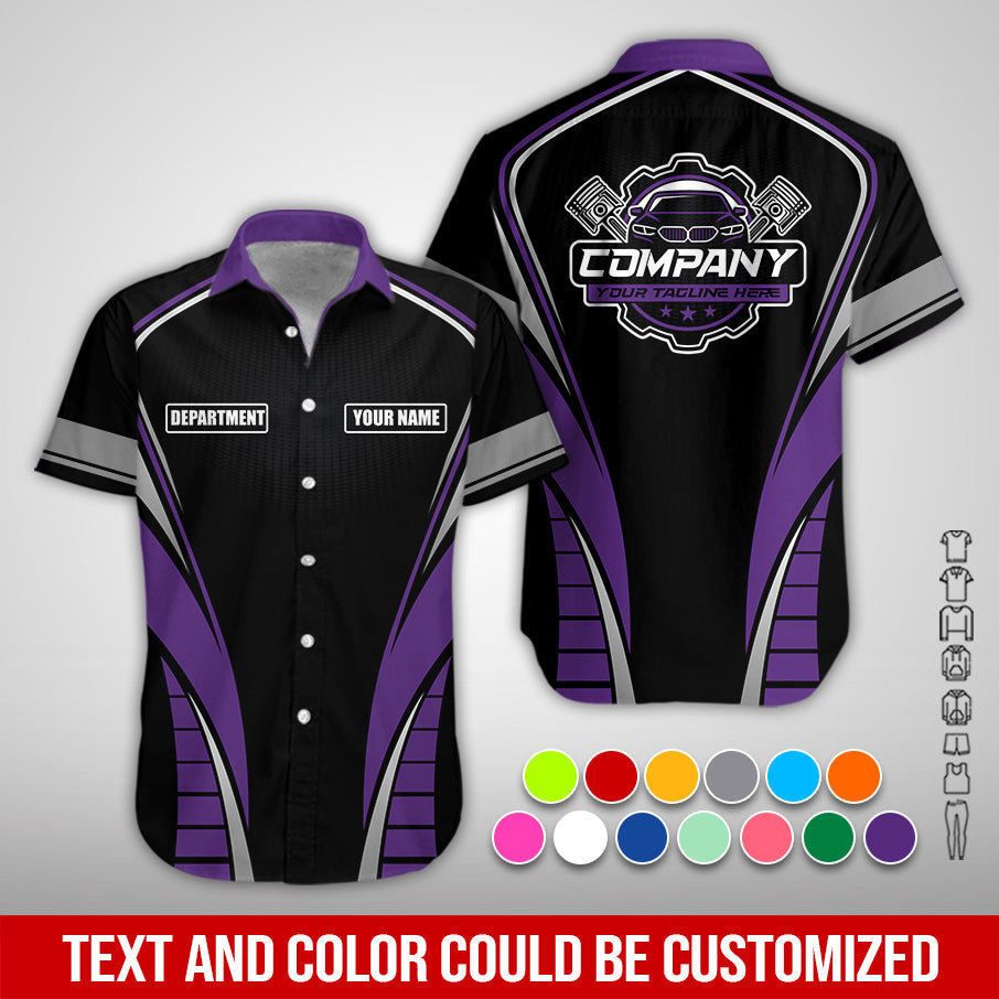 Blisscorners Personalized Mechanic 3D Print Shirt, Purple Mechanic Work Shirt, Gift Idea for Auto Technicians, Comfortable Fit for Men and Women