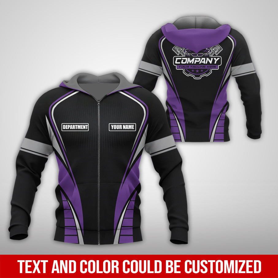 Blisscorners Personalized Mechanic 3D Print Shirt, Purple Mechanic Work Shirt, Gift Idea for Auto Technicians, Comfortable Fit for Men and Women