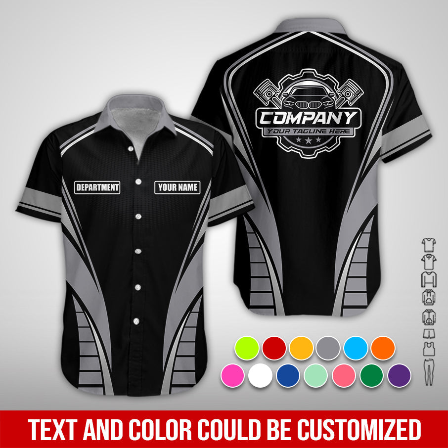 Blisscorners Personalized Mechanic 3D Print Shirt, Grey Mechanic Work Shirt, Gift Idea for Auto Technicians, Comfortable Fit for Men and Women