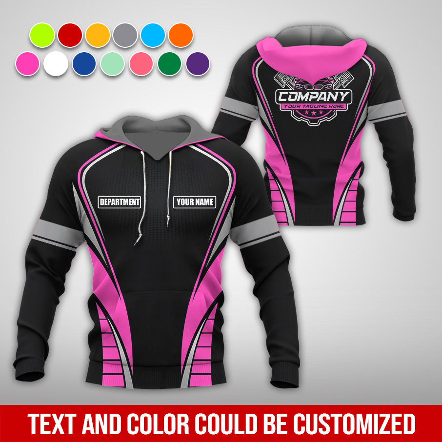 Blisscorners Personalized Mechanic 3D Print Shirt, Pink Mechanic Work Shirt, Gift Idea for Auto Technicians, Comfortable Fit for Men and Women