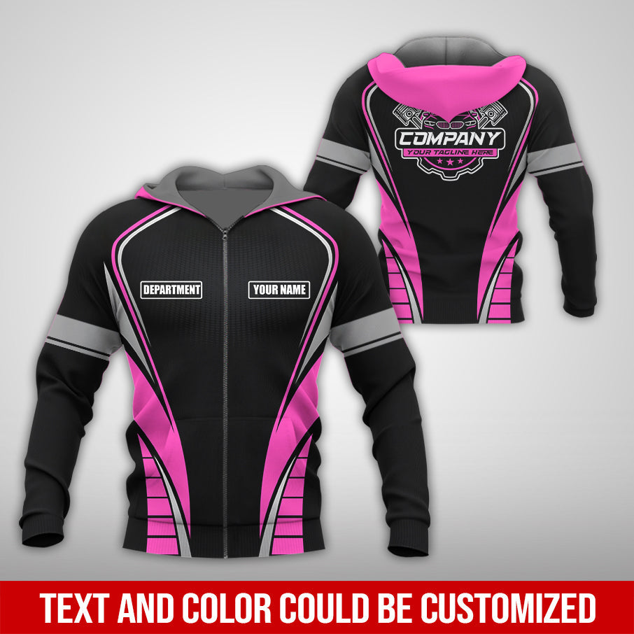 Blisscorners Personalized Mechanic 3D Print Shirt, Pink Mechanic Work Shirt, Gift Idea for Auto Technicians, Comfortable Fit for Men and Women