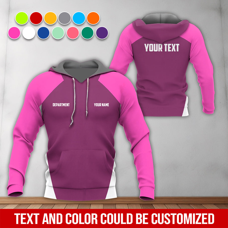 Blisscorners Custom Mechanic Work Shirt with Name & Department, Personalized Uniform Pink Shirt, Apparel Clothing for Men